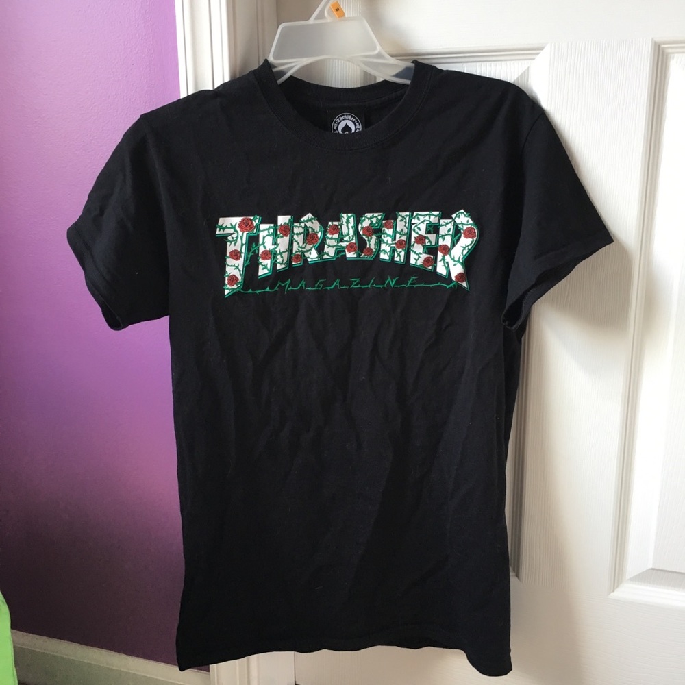 Thrasher Roses T-Shirt - Black